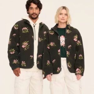Target x Woolrich Green Fleece Floral Jacket